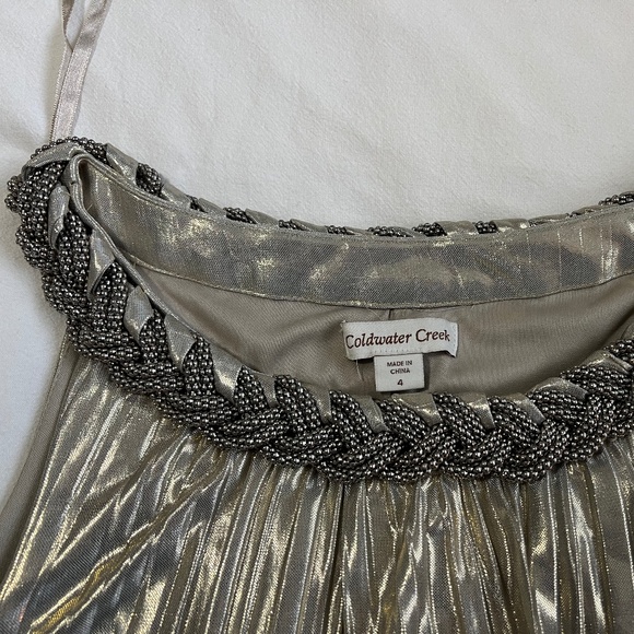 COLD WATER CREEK - GOLD DRESS SIZE 4 - Picture 3 of 7